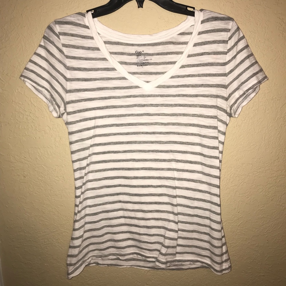 V-neck striped top